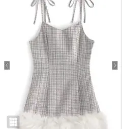 ファーラメツイードミニキャミワンピース