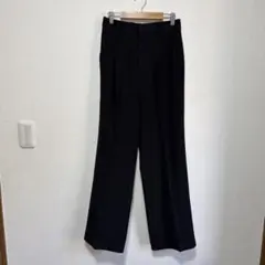 ラウンジドレス　センタープレス スラックス パンツ ブラック