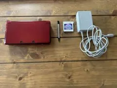Nintendo 3DS フレアレッド 本体 充電器 SDカード、ソフト付き