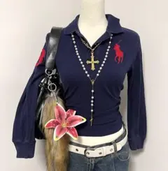 polo ラルフローレン ポロシャツ 長袖 ビックポニー　 y2k グランジ