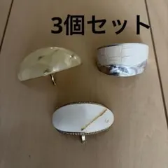 ポニーフック　ヘアカフ　ホワイト　ベージュ　3セット