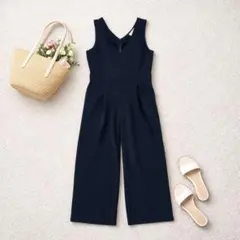 【ROPE PICNIC】サロペット ネイビー M オールインワン 春夏 通勤