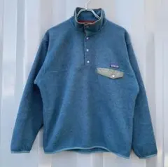 patagonia スナップT フリース USA製 M ブルー プルオーバー