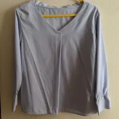 青と白のストライプ 長袖シャツ サイズ2