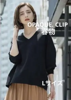 【OPAQUE. CLIP】リラクシー Vネックニット❤︎ブラック❤︎L❤︎WORLD