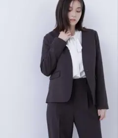 パウダリーツイルセットアップシリーズ ノーカラージャケット