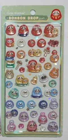 ボンボンドロップシール和柄　だるま