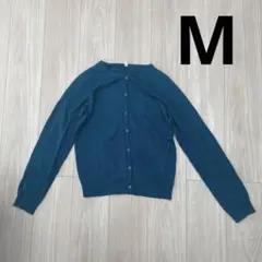 ダークティール M カーディガン 長袖　青緑色
