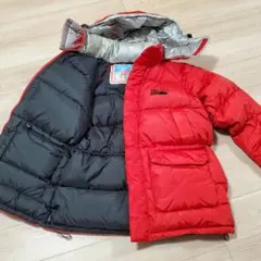 希少✨ファーストダウン　ダウンジャケット ブラック 赤 フード L