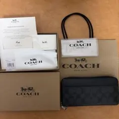 COACH ブラックレザー 長財布