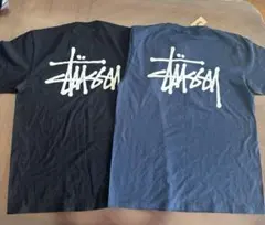 STUSSYグラフィクTシャツ ブラックネイビー　2色セット Mサイズ片方新品