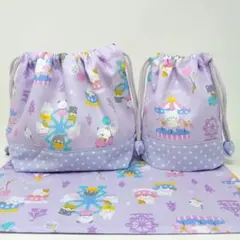 お弁当３点セット　ハンドメイド　動物遊園地柄