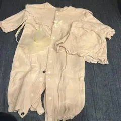 【美品】プティマイン　ロンパース帽子・ヘアアクセ　50〜70cm