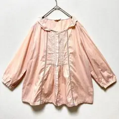 studio CLIP ブラウス フリル襟 タック コットン 100 薄手 羽織