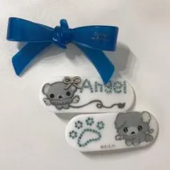 ヘアクリップ ヘアピン リボン 犬