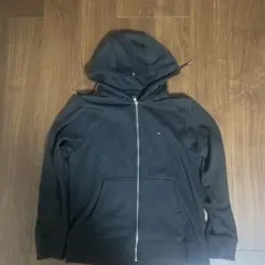 TOMMY HILFIGER ブラック フルジップ パーカー L