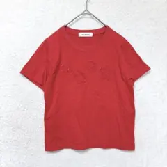 ユヌマンション Tシャツ フラワーモチーフ クルーネック 半袖 F 赤 無地のサムネイル