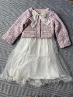 130cm ピンクツイードワンピース　入学式　卒園式