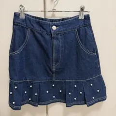 Emsexcite デニム パール付きミニスカート
