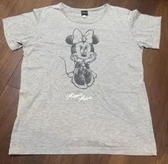 ミニーマウス プリント 半袖Tシャツ グレー