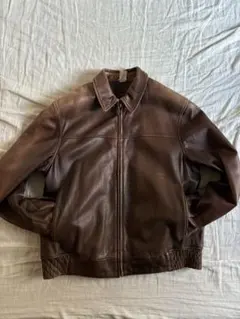 ブラウン　短丈　レザージャケット