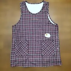 裏起毛エプロン 　チェック柄