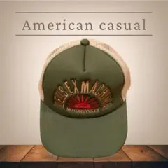 【新品】　アメカジキャップ　メッシュキャップ　ロゴ刺繍　ストリート　海外