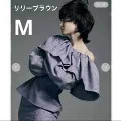 リリーブラウン　刺繍フリル2way オフショルダー フリル グレー トップス