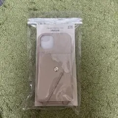 iPhone 15用 ポケット付きケース ベージュ