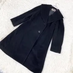 【アンゴラ】チェスターコート　ロングコート　日本製　ブラック　38サイズ