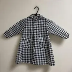 新品　レインコート　こども　女の子　男の子　100 白黒　ロング　フード付きのサムネイル