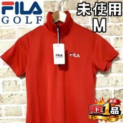 【早い者勝ち✨】新品 フィラゴルフ レディース 半袖 ジップシャツ M レッドのサムネイル
