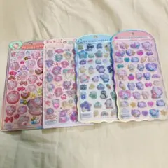 正規品　サンリオうるちゅるポップシール　コットンパフィーシール　4種セット