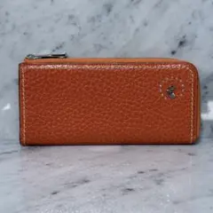 美品　PELLE BORSA ペレボルサオレンジ　長財布　本革　ストーン　L字のサムネイル