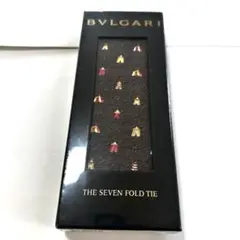 新品正規品 BVLGARI ブルガリ シルクネクタイ ブラック 紳士 サーカス柄