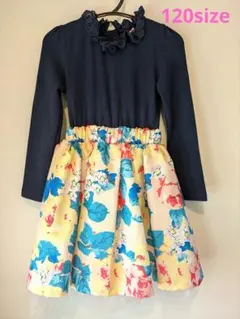 チュール付き花柄ワンピース 120サイズ