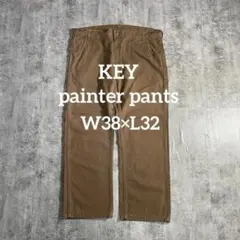 KEY ダック地 ペインターパンツ ブラウン W38 ワークパンツ 茶色キィのサムネイル