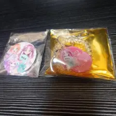 極楽湯 名探偵プリキュア ロッカーキー風キーホールダー 缶バッジ 小林みくる