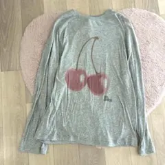 ♡JEANASIS♡チェリープリント長袖ロングTシャツ♡綿100%♡ガーリー♡のサムネイル