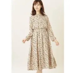 NATURAL BEAUTY BASIC アニマルドットプリントワンピース　S