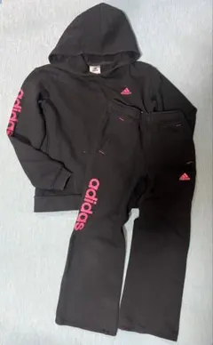 adidas スウェット上下 セットアップ 上150,下130 黒 子供服