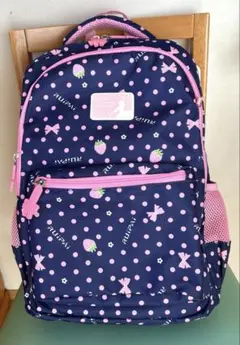 RUiPAiリュック ルイパイ 子供用リュック　いちご　リボン　小学生　ネイビー