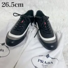 【PRADA SPORT】レザースニーカー 27.5cm/箱付き 中古・古着通販】PRADA (プラダ) レザースニーカー ホワイト