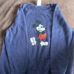 ミッキーマウス刺繍トレーナー ネイビー