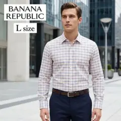 【美品】BANANA REPUBLIC ノンアイロン チェックシャツ L