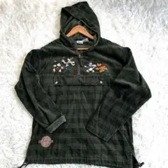 ディズニー コーディロイ　ハーフジップパーカー コーデュロイ　Y2K