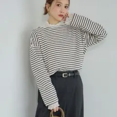 mysa closetㅤボーダーロンTㅤブラウンL