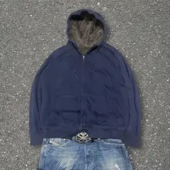 00s【archive】OLD UNIQLO ボア　パーカー　短丈　y2k
