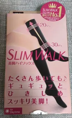 【新品　開封済】SLIM WALK 美脚ハイソックス M-L ブラック