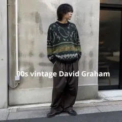 90s ヴィンテージ David Graham 柄ニット セーター ペイズリー